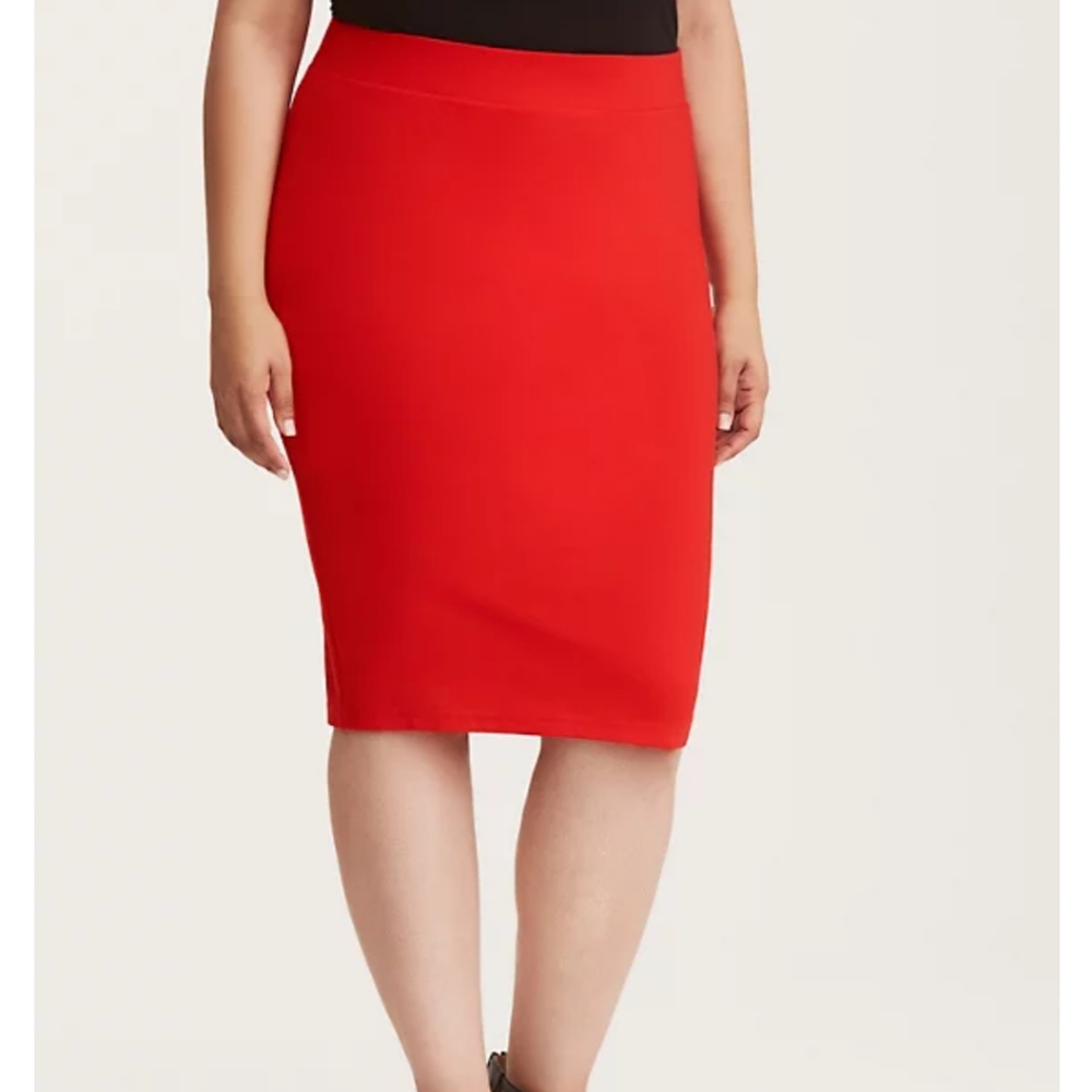 EUC Torrid Red Pointe Knit Pencil Skirt 18-20(2X)